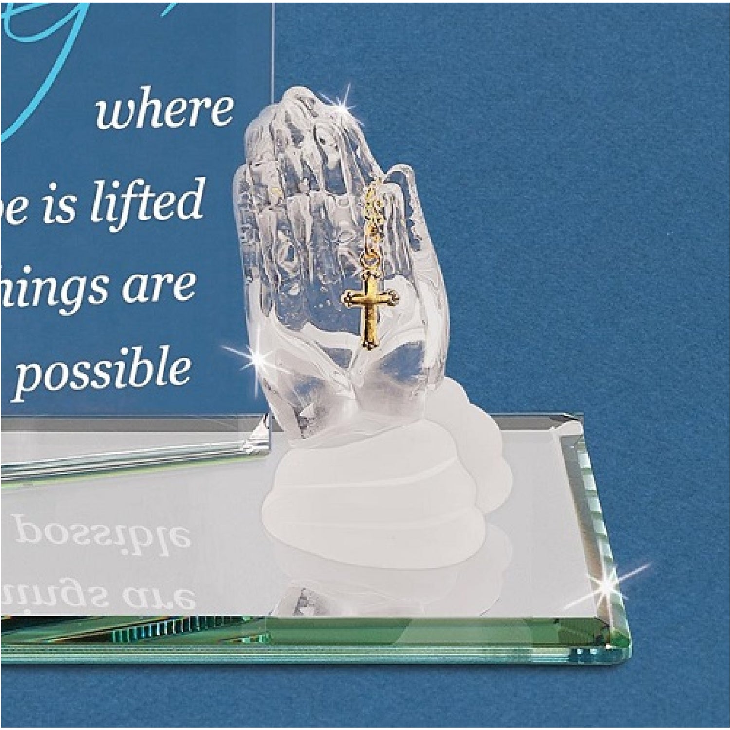 Glass Baron Prayer "Where Hope is Lifted" Figurine