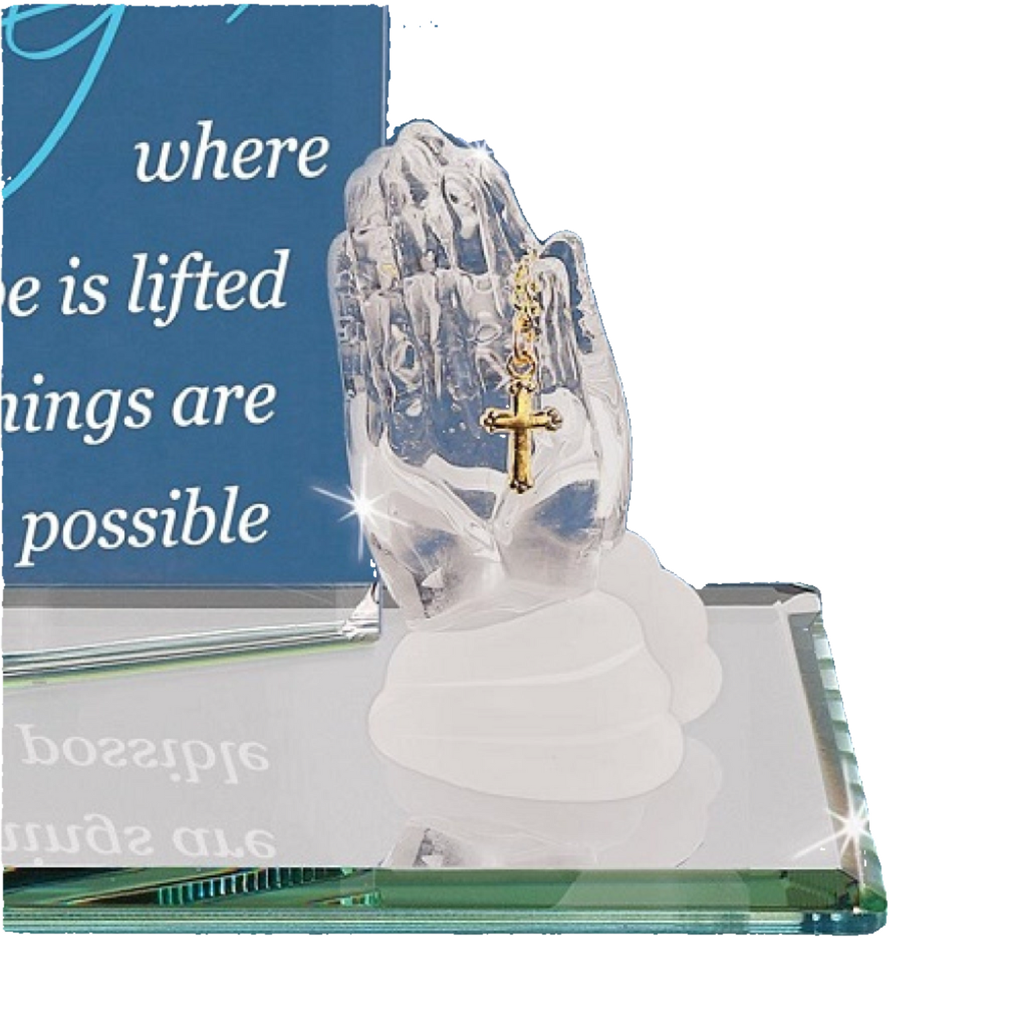 Glass Baron Prayer "Where Hope is Lifted" Figurine