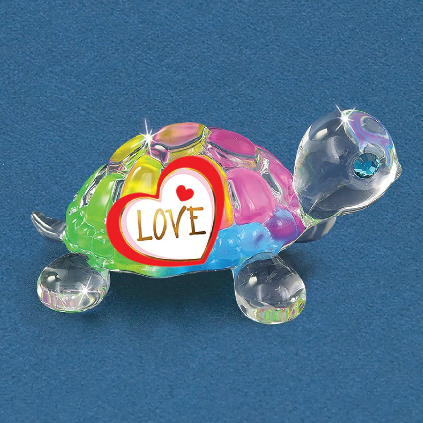 Glass Baron Rainbow Turtle "Love"