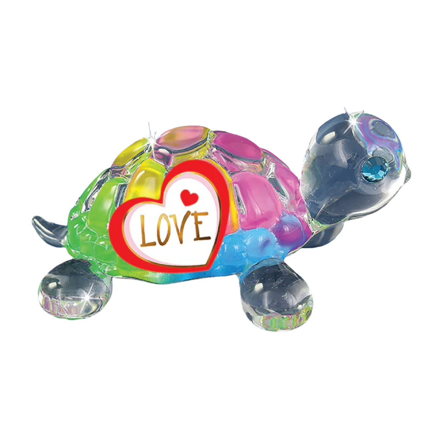 Glass Baron Rainbow Turtle "Love"