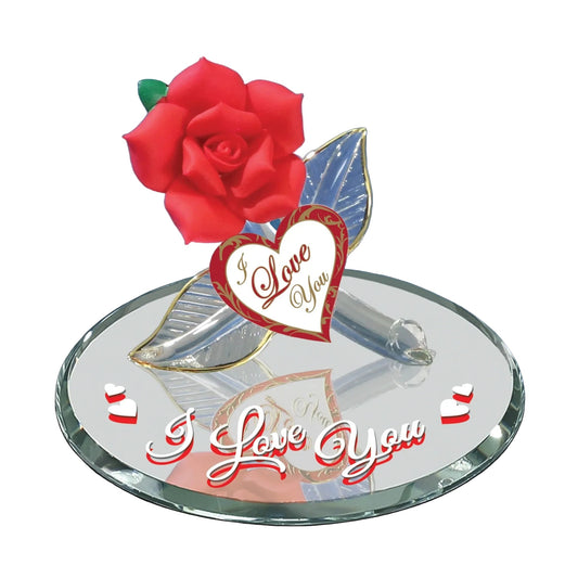 Glass Baron Red Rose "I Love You"