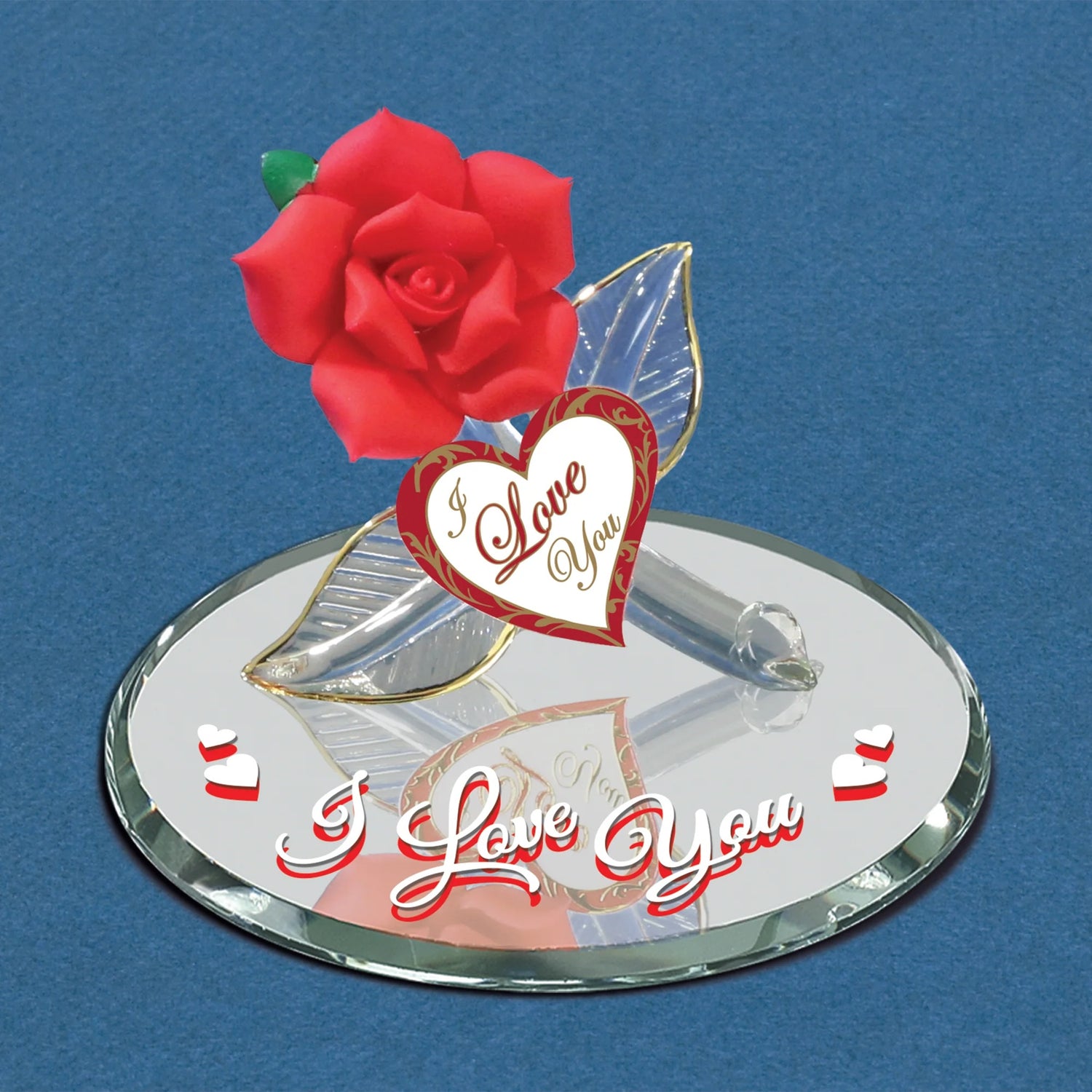 Glass Baron Red Rose "I Love You"