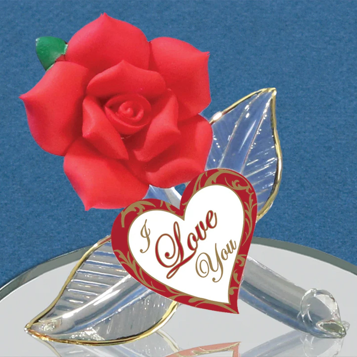 Glass Baron Red Rose "I Love You"