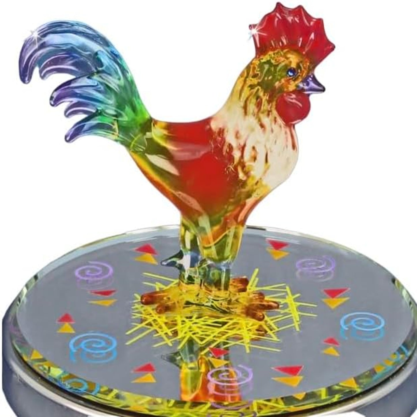 Glass Baron Rooster Candle Holder