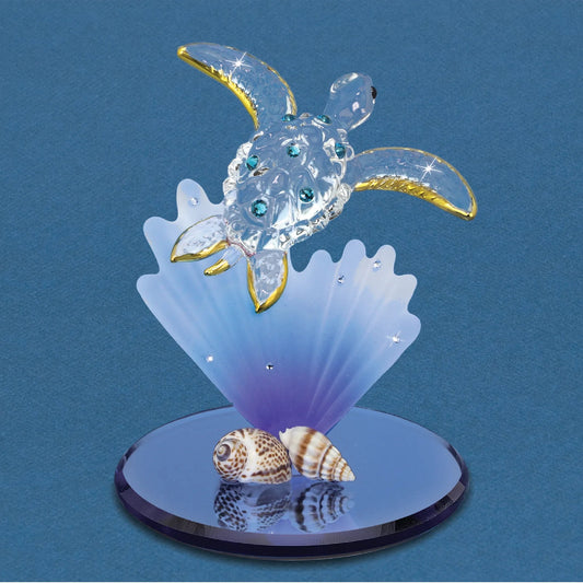 Glass Baron Sea Turtle, Blue Coral