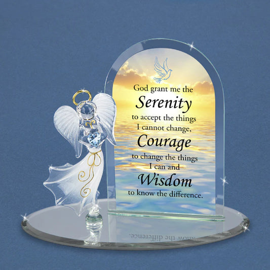 Glass Baron Serenity Prayer Angel Figurine