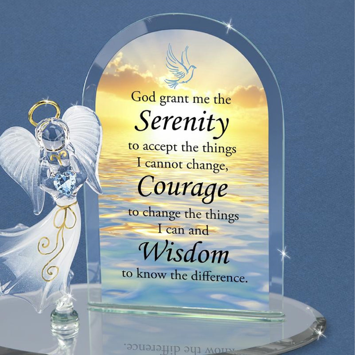 Glass Baron Serenity Prayer Angel Figurine