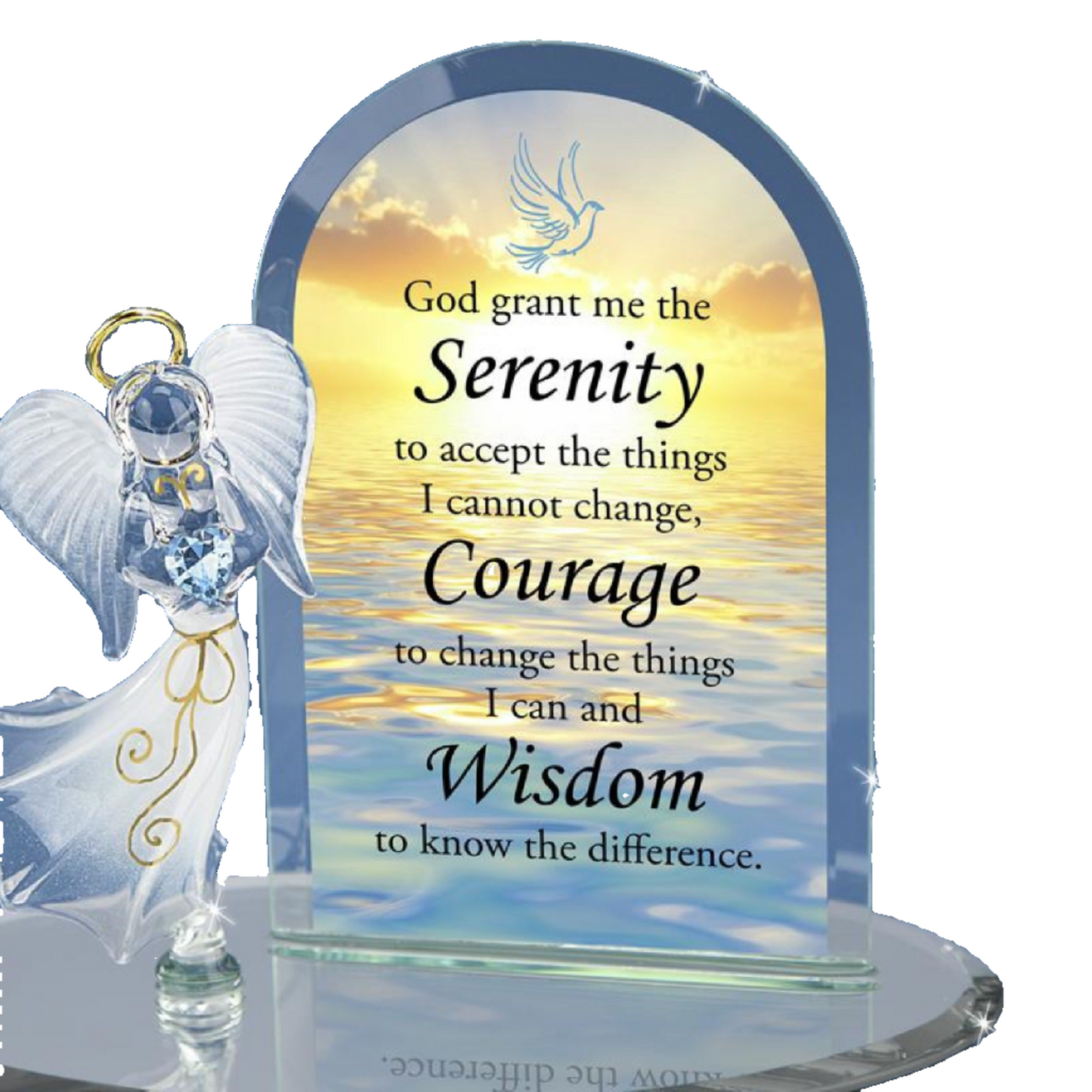 Glass Baron Serenity Prayer Angel Figurine