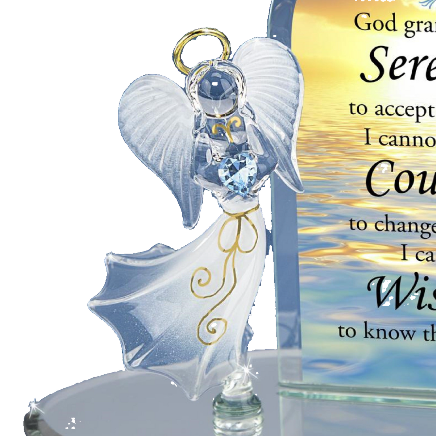 Glass Baron Serenity Prayer Angel Figurine