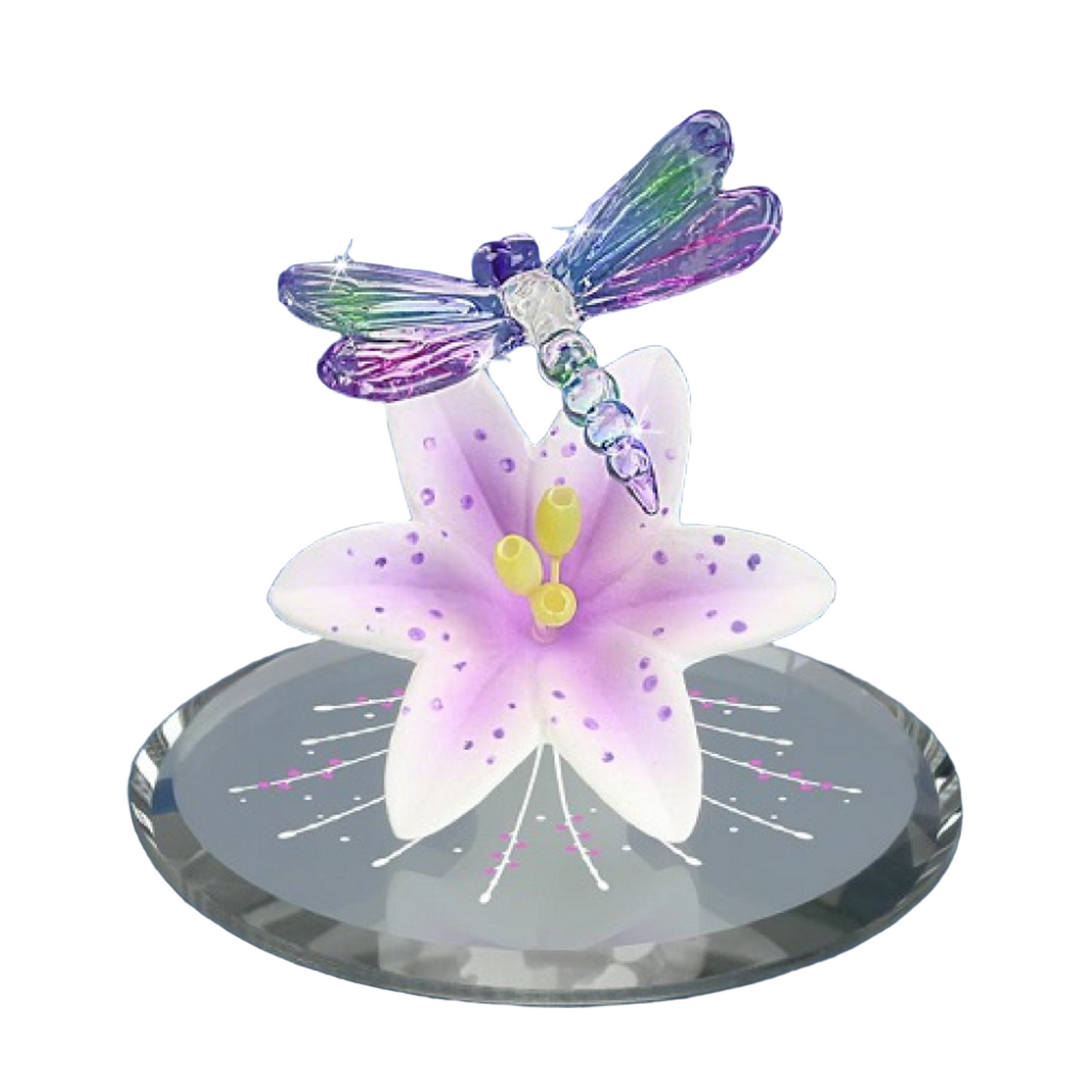 Glass Baron Small Dragonfly Lavender Lily