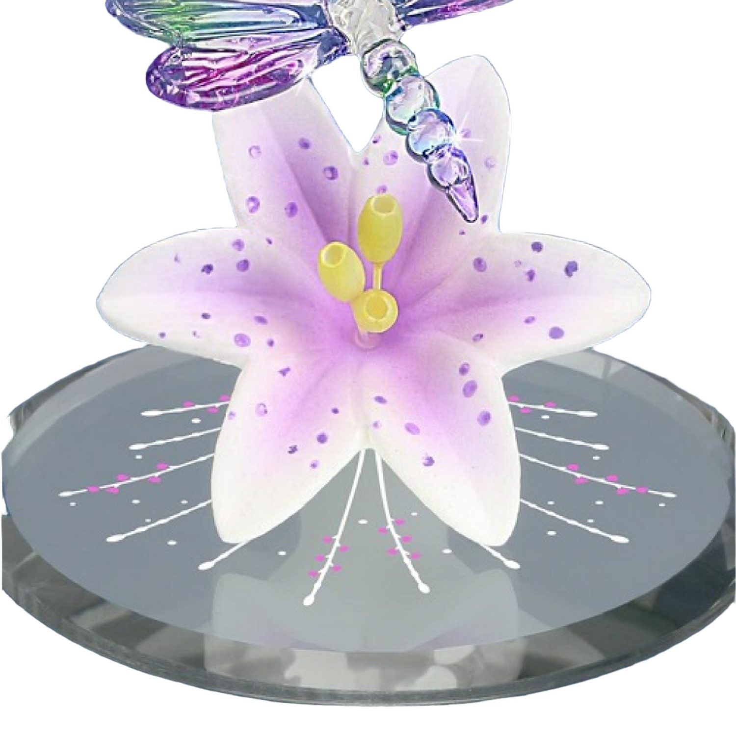 Glass Baron Small Dragonfly Lavender Lily