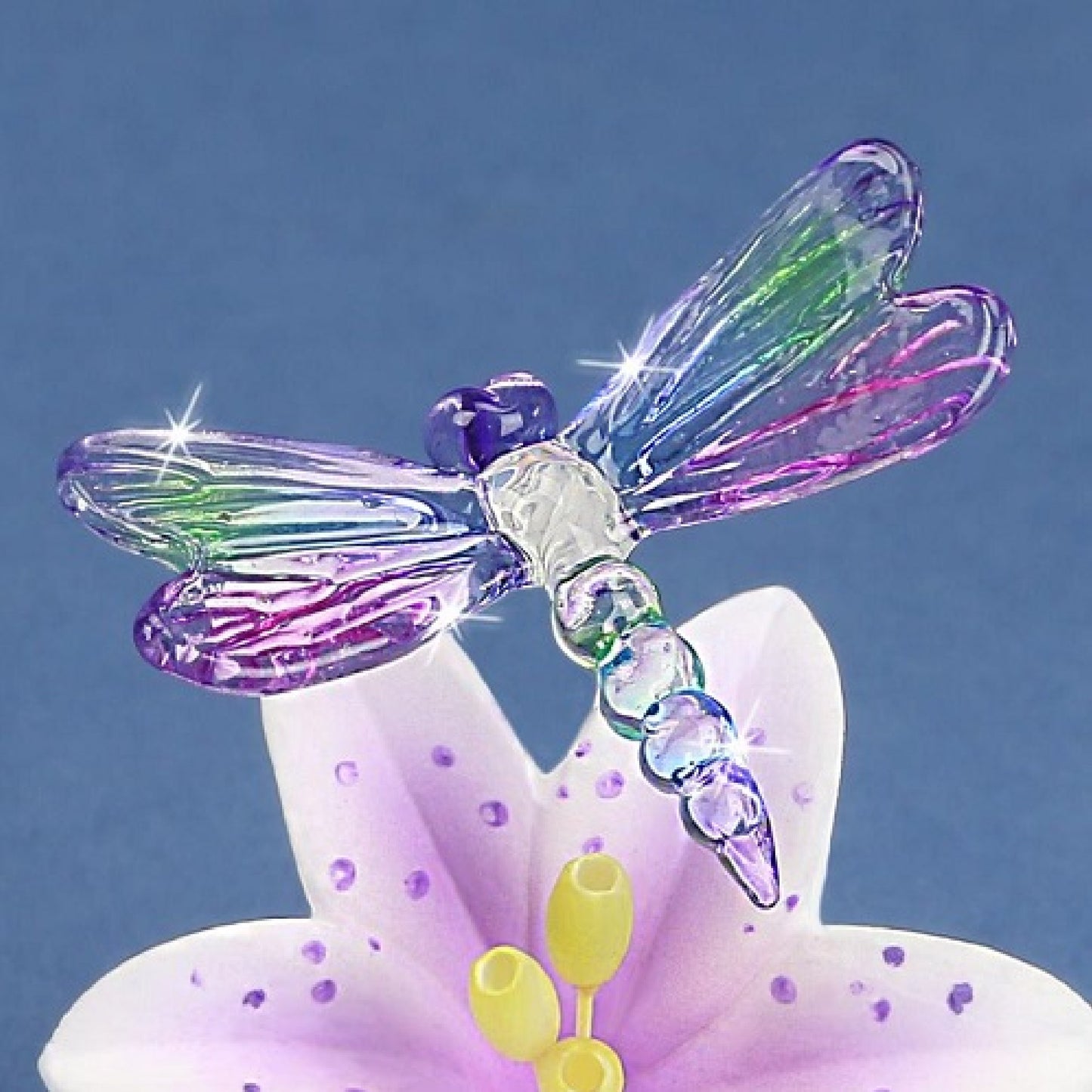 Glass Baron Small Dragonfly Lavender Lily