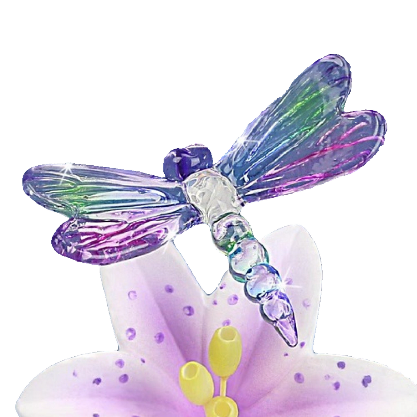 Glass Baron Small Dragonfly Lavender Lily