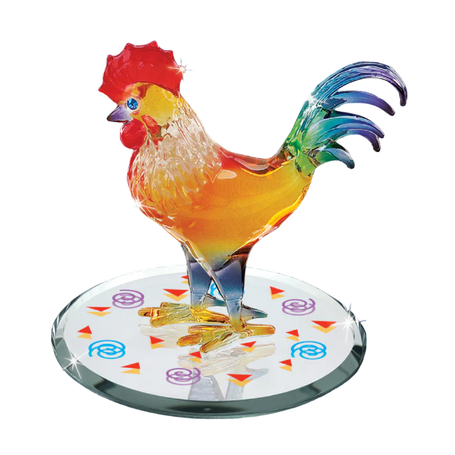 Glass Baron Sunrise Rooster Figurine