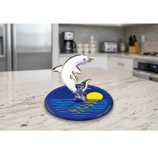 Glass Baron Sunset Dolphin Blue