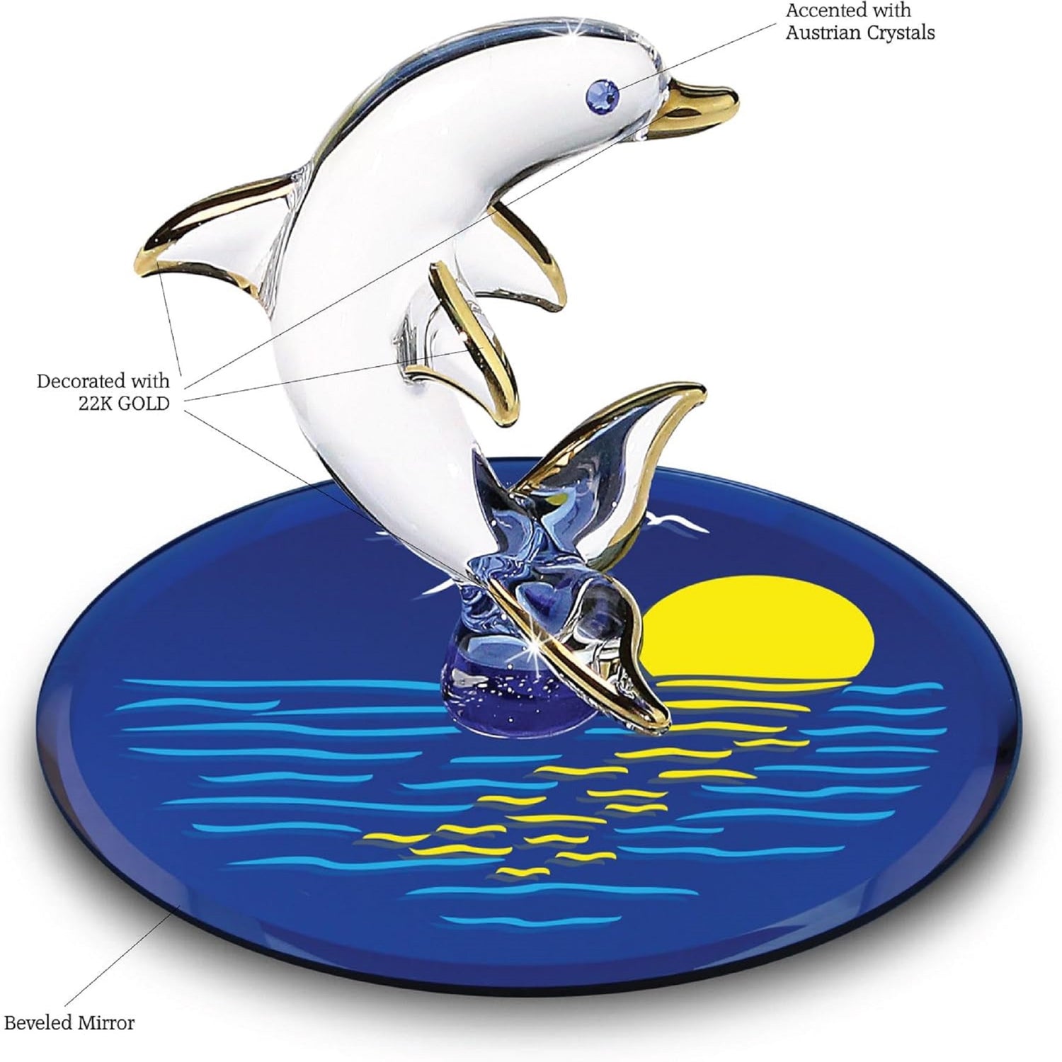 Glass Baron Sunset Dolphin Blue