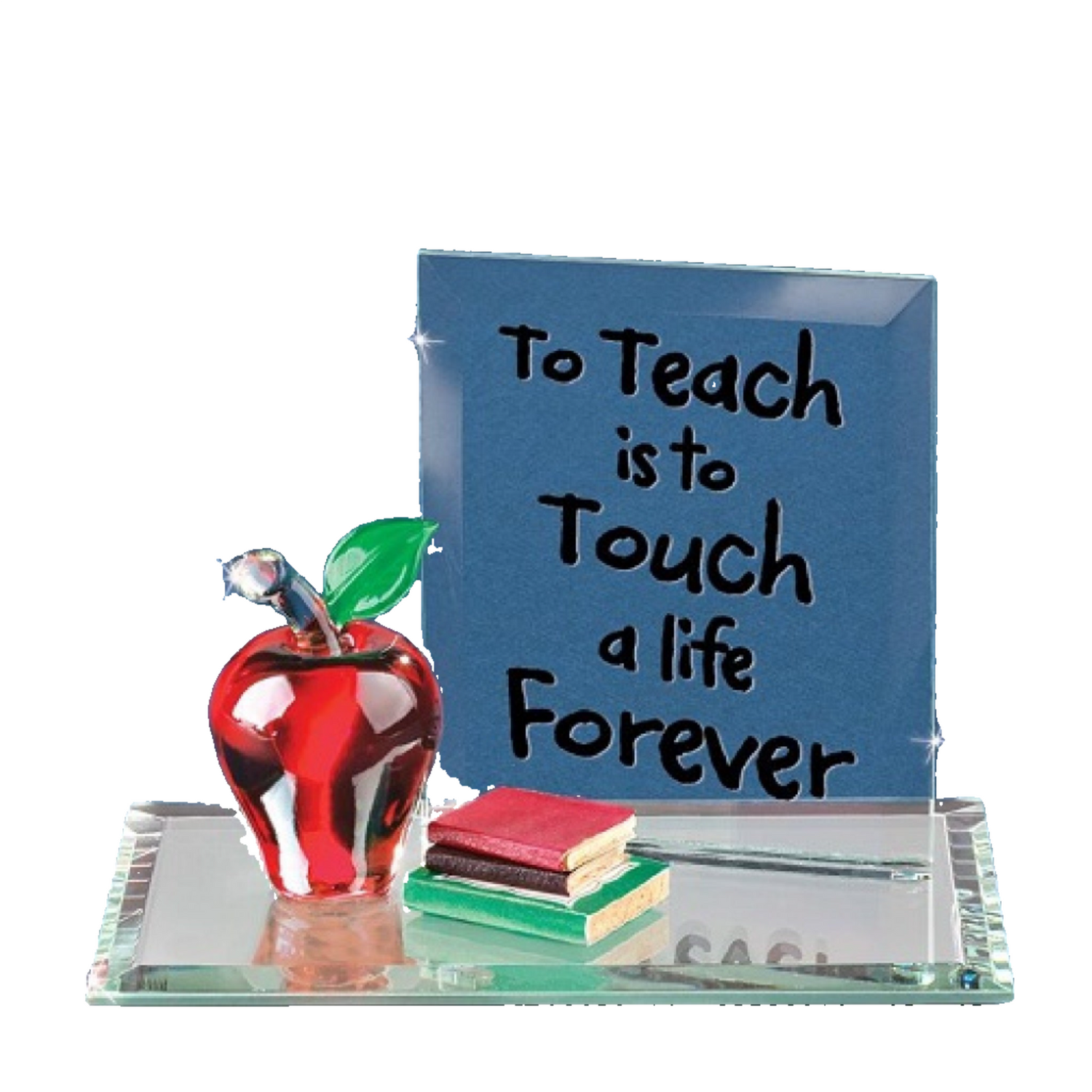 Glass Baron Teacher Apple with Books Figurine