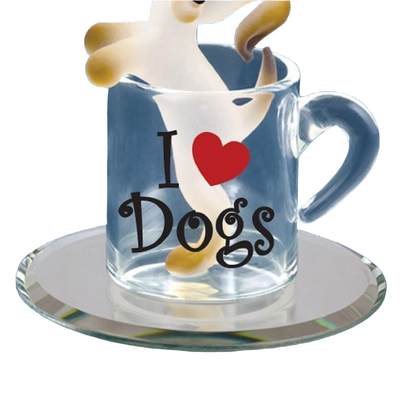 Glass Baron Tiny Pup In A Cup Figurine