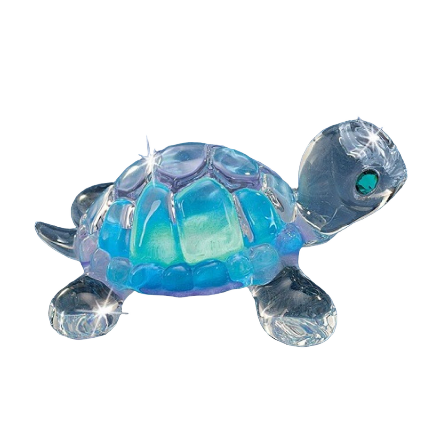 Glass Baron Turtle Figurine - Blue