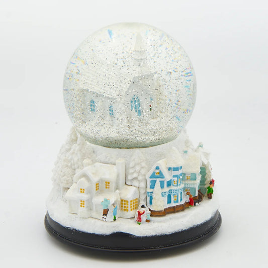 Glitterdome Lighted Musical Swirl White Church – "Silent Night" Tune
