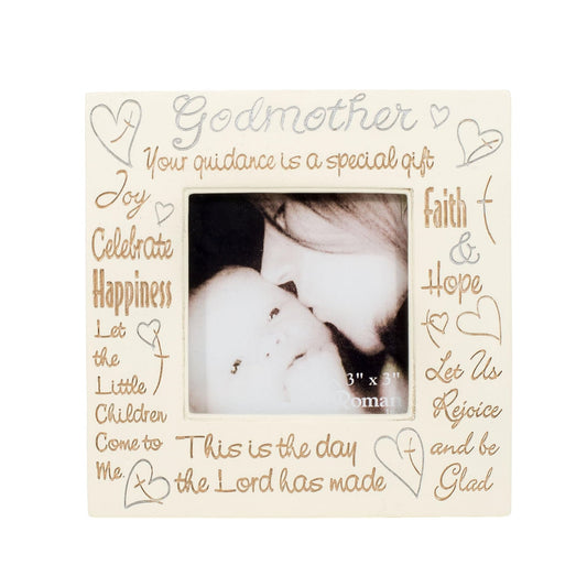 Godmother Heartfelt Words 3X3 Square Frame