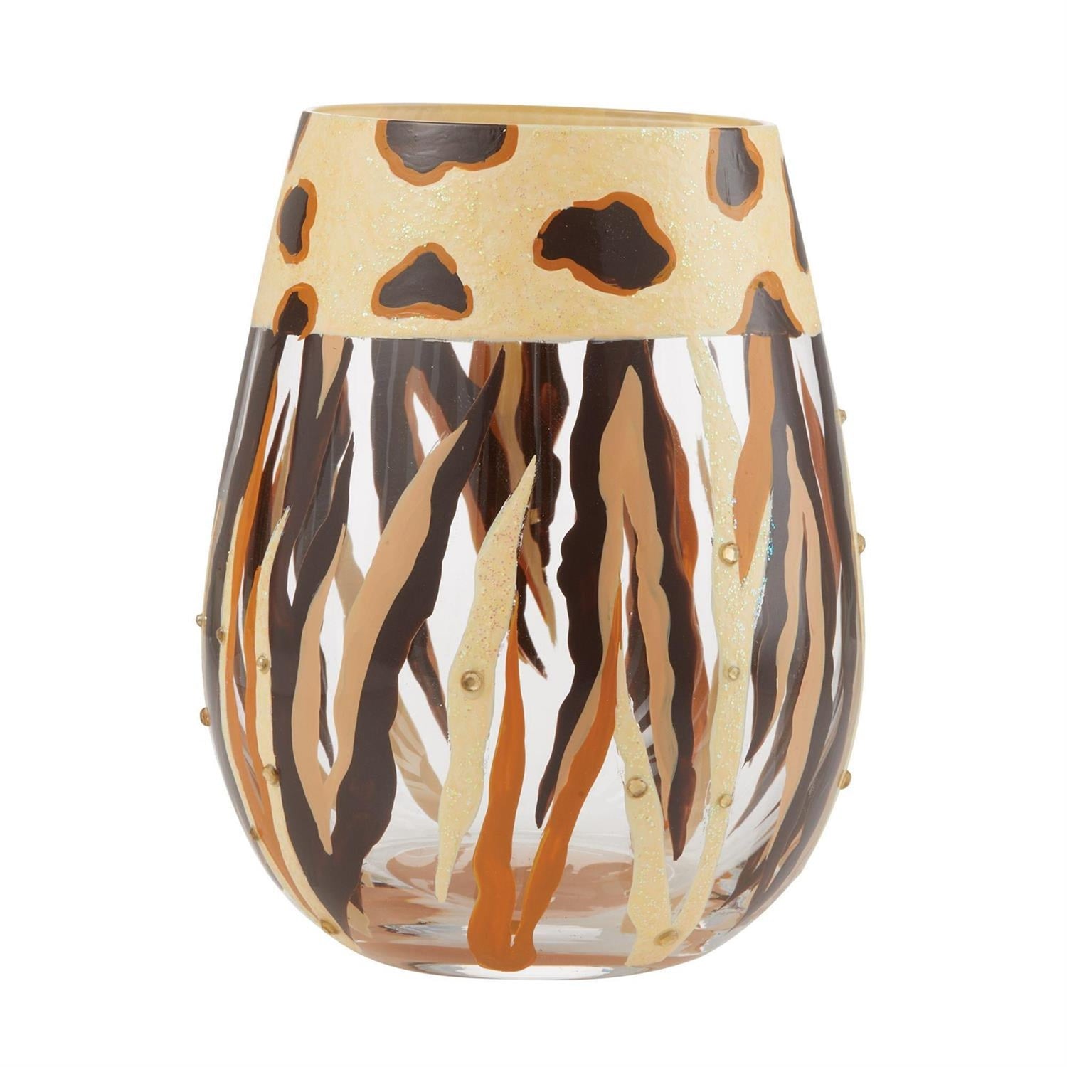 Going Native Hand-Painted Stemless Wine Glass, 20 oz.