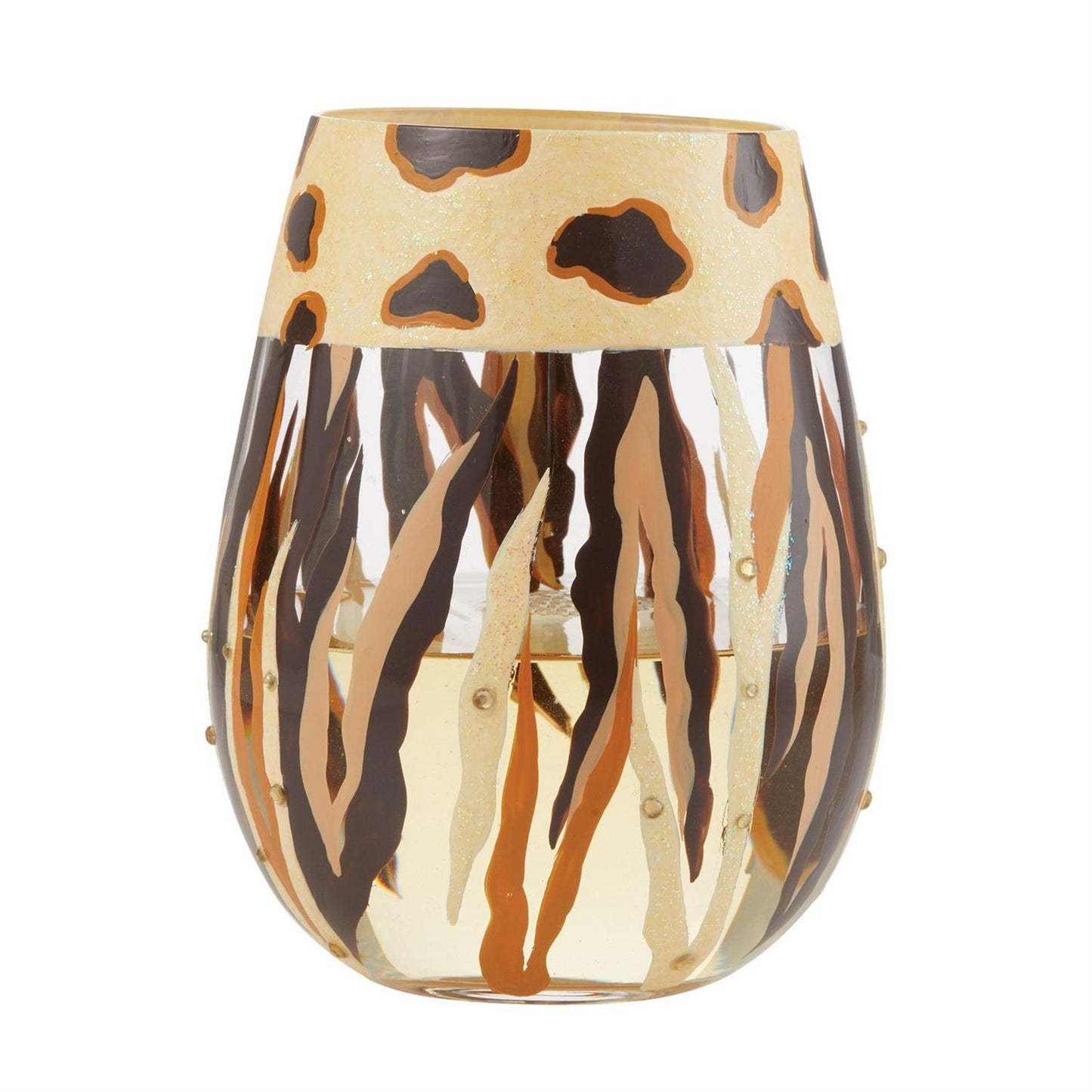 Going Native Hand-Painted Stemless Wine Glass, 20 oz.