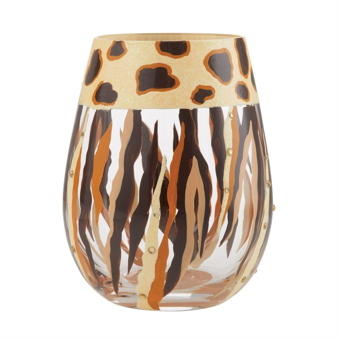 Going Native Hand-Painted Stemless Wine Glass, 20 oz.