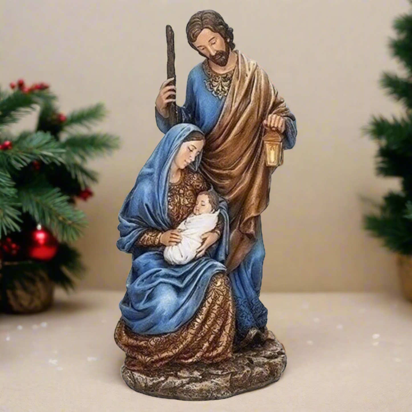 Holy Family Blue & Gold Figure by Josephs Studio