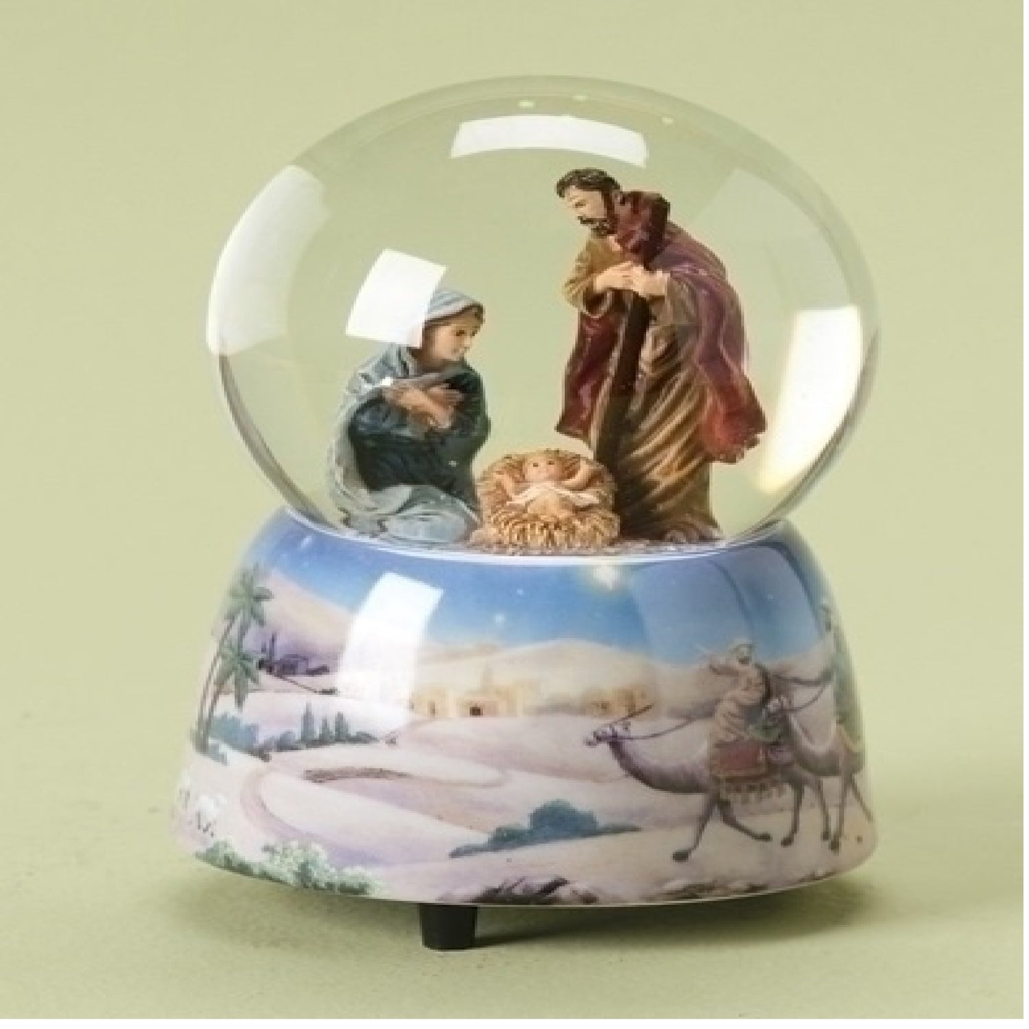 Holy Family Nativity Snow Water Globe Glitterdome