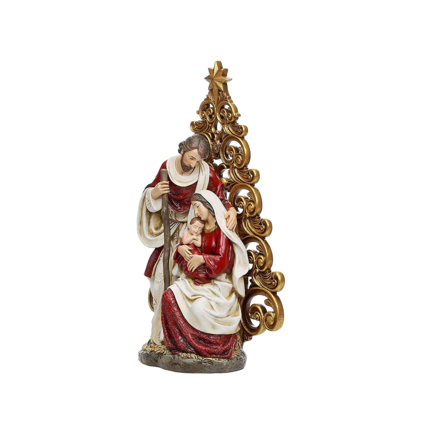 Holy Family with Gold Tree Statue By Roman