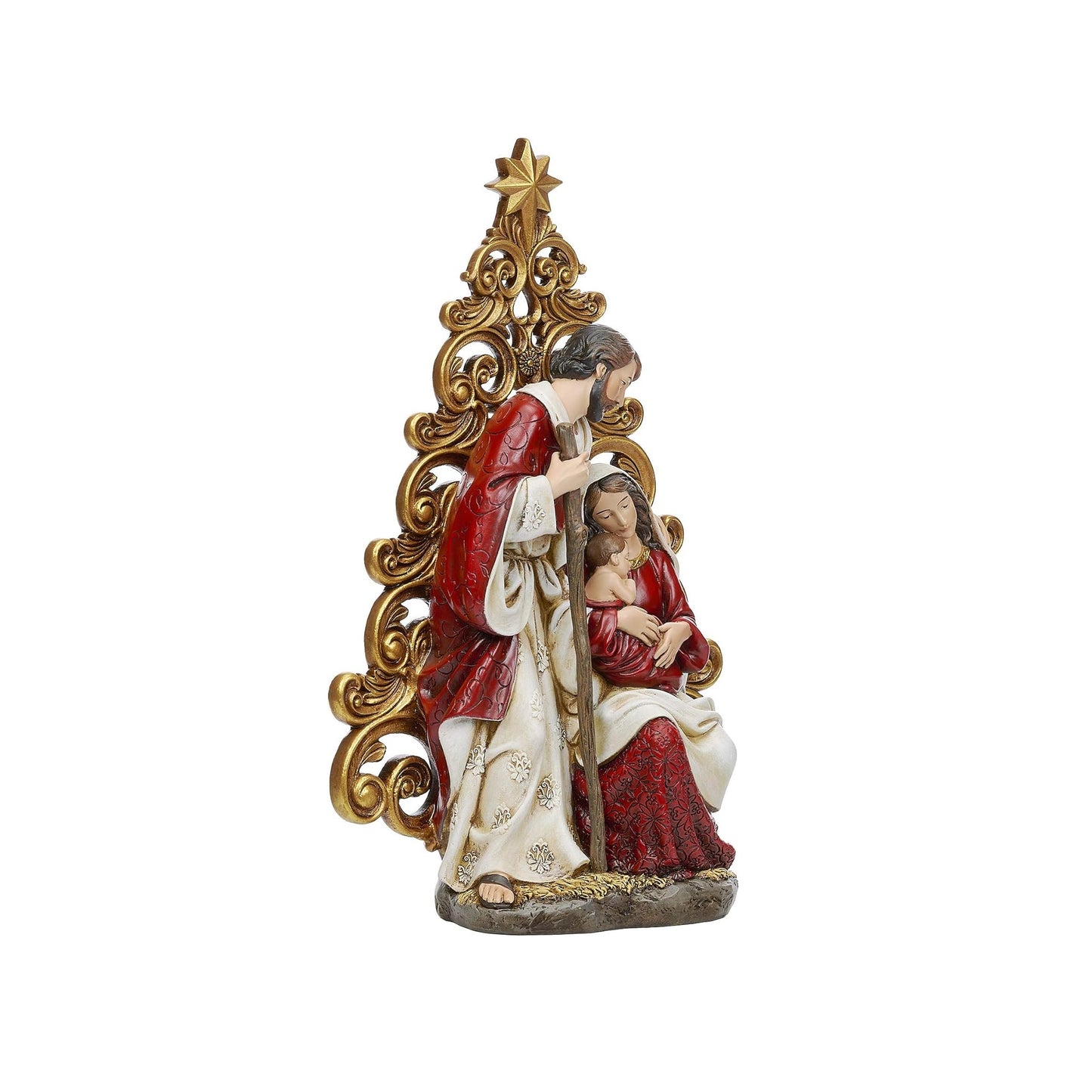 Holy Family with Gold Tree Statue By Roman