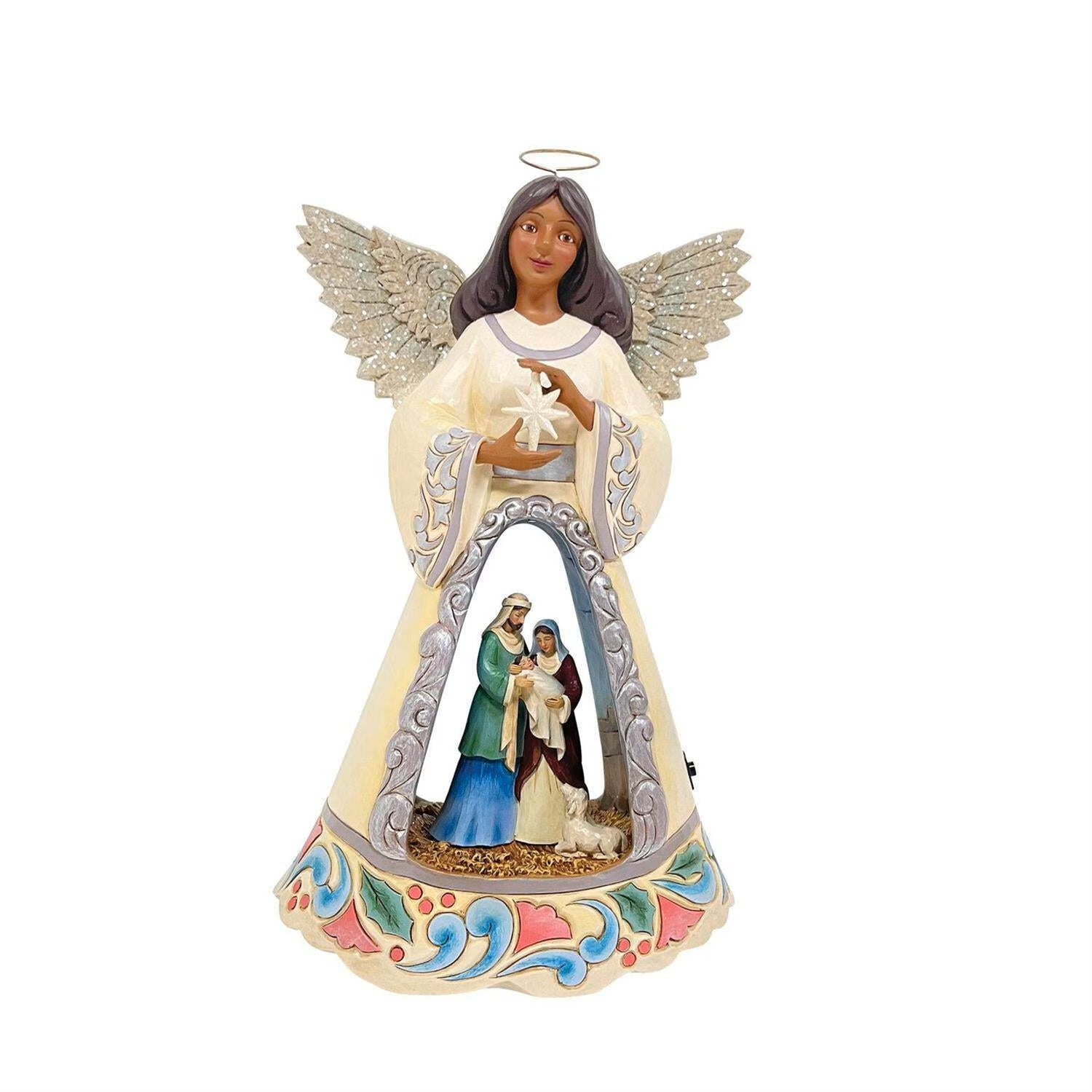 LED Nativity Angel with Open Scene by Roman