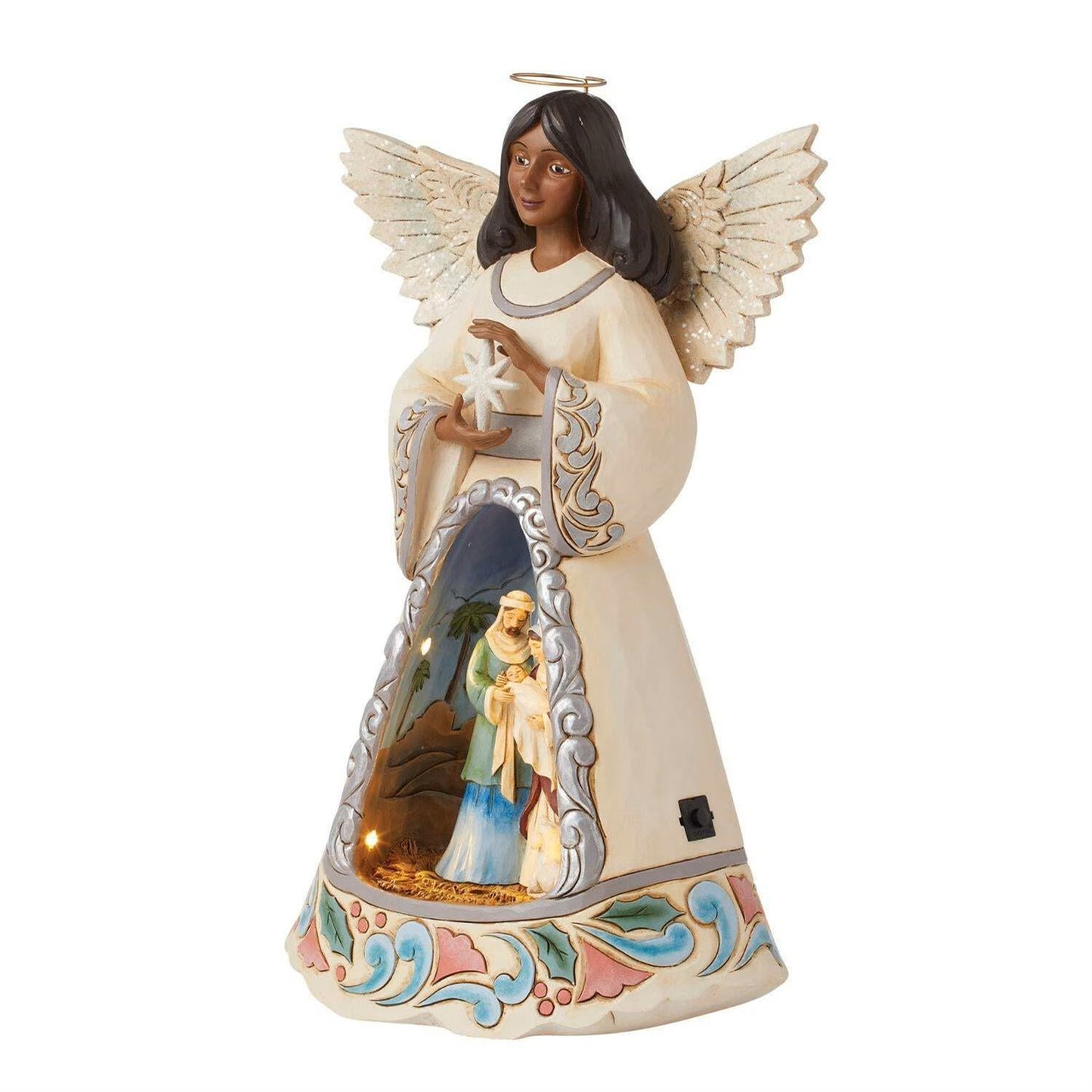 LED Nativity Angel with Open Scene by Roman