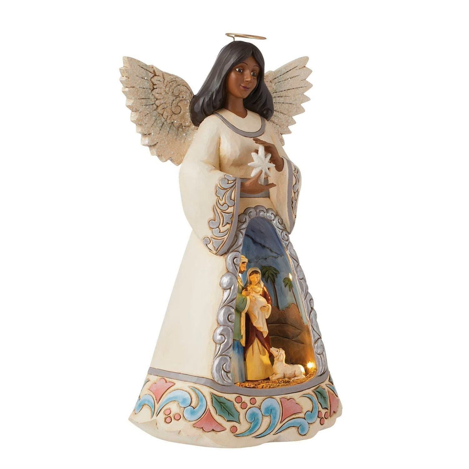 LED Nativity Angel with Open Scene by Roman