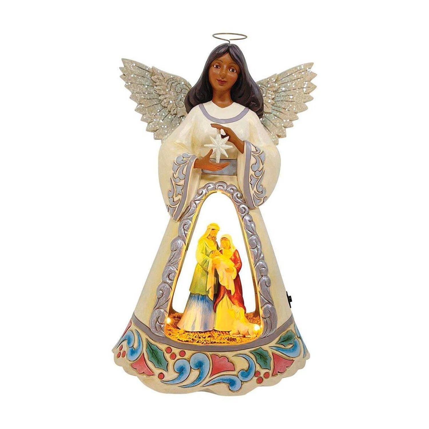 LED Nativity Angel with Open Scene by Roman
