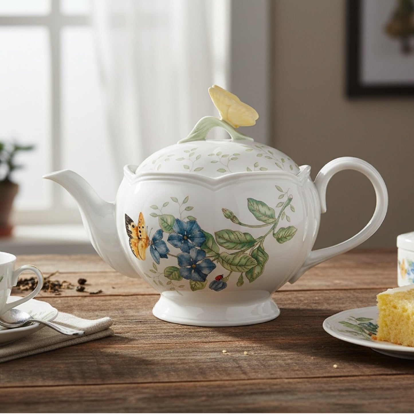 Lenox Butterfly Meadow Teapot with Lid