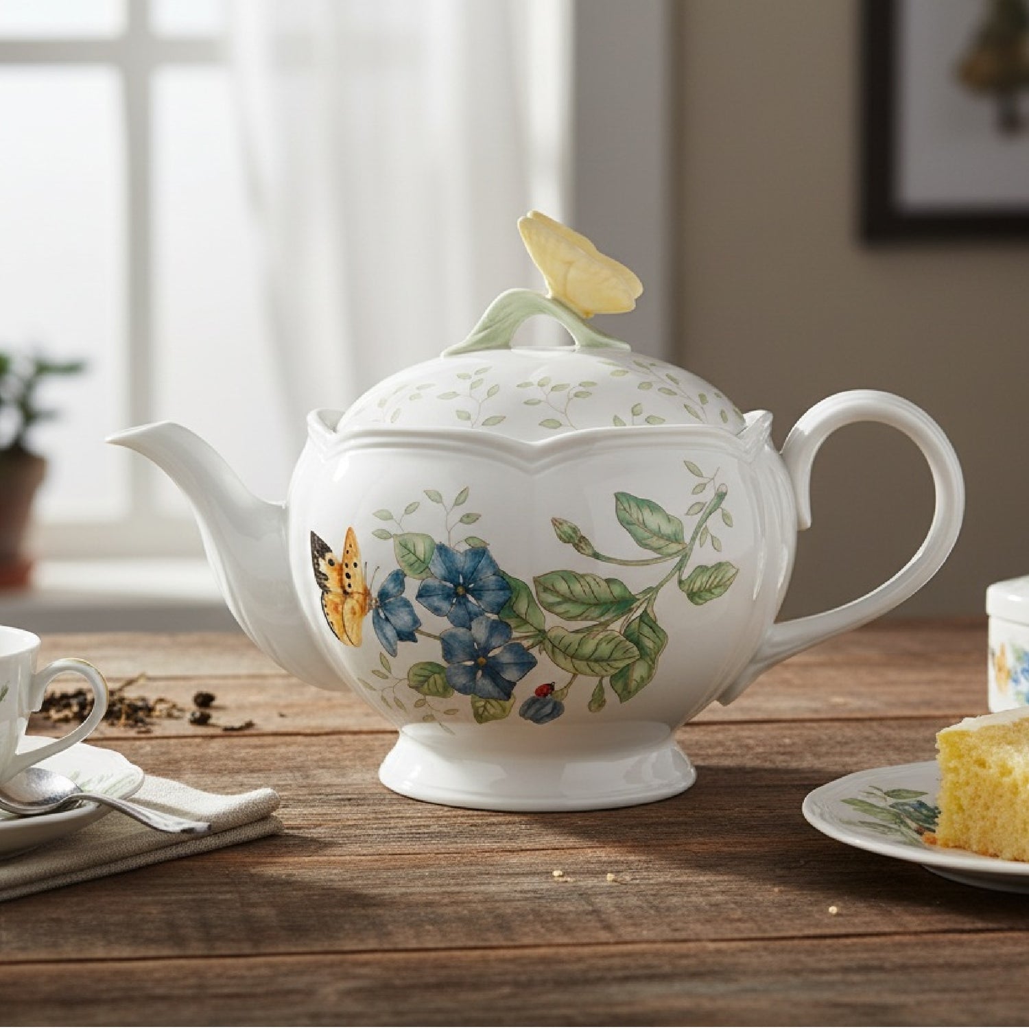 Lenox Butterfly Meadow Teapot with Lid