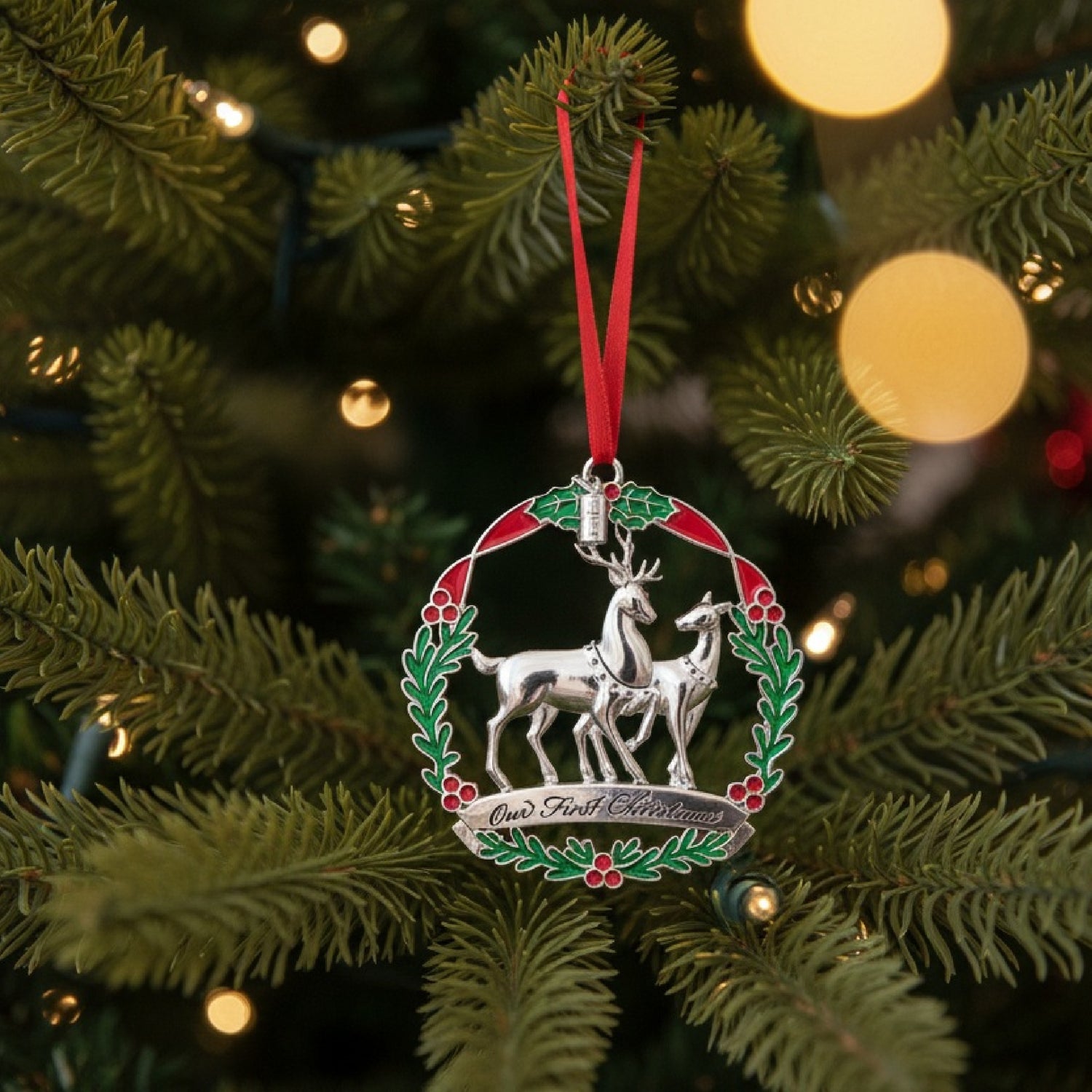 Lenox Christmas 2022 Our 1st Christmas Dated Ornament, Deer