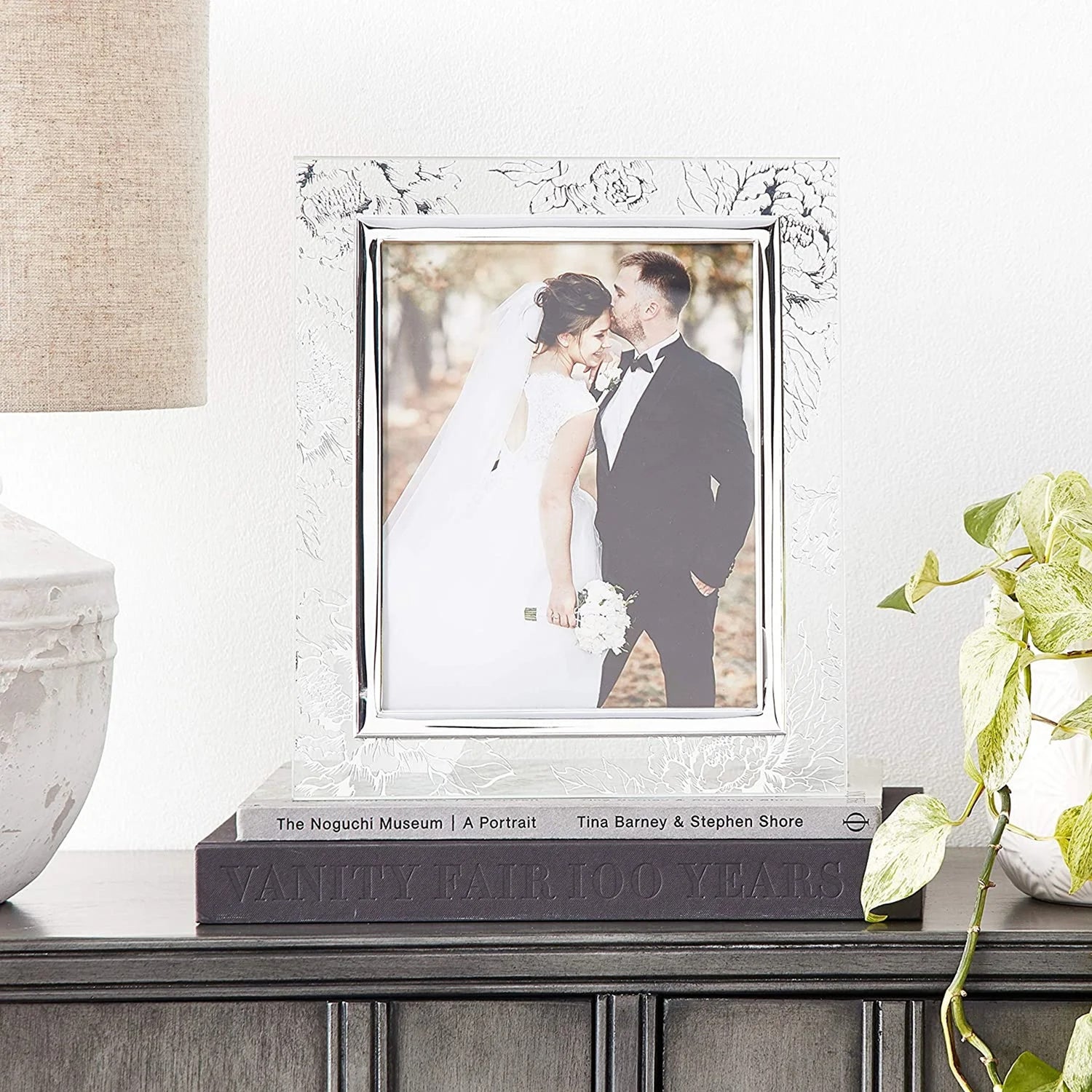 Lenox Silver Peony Picture Frame