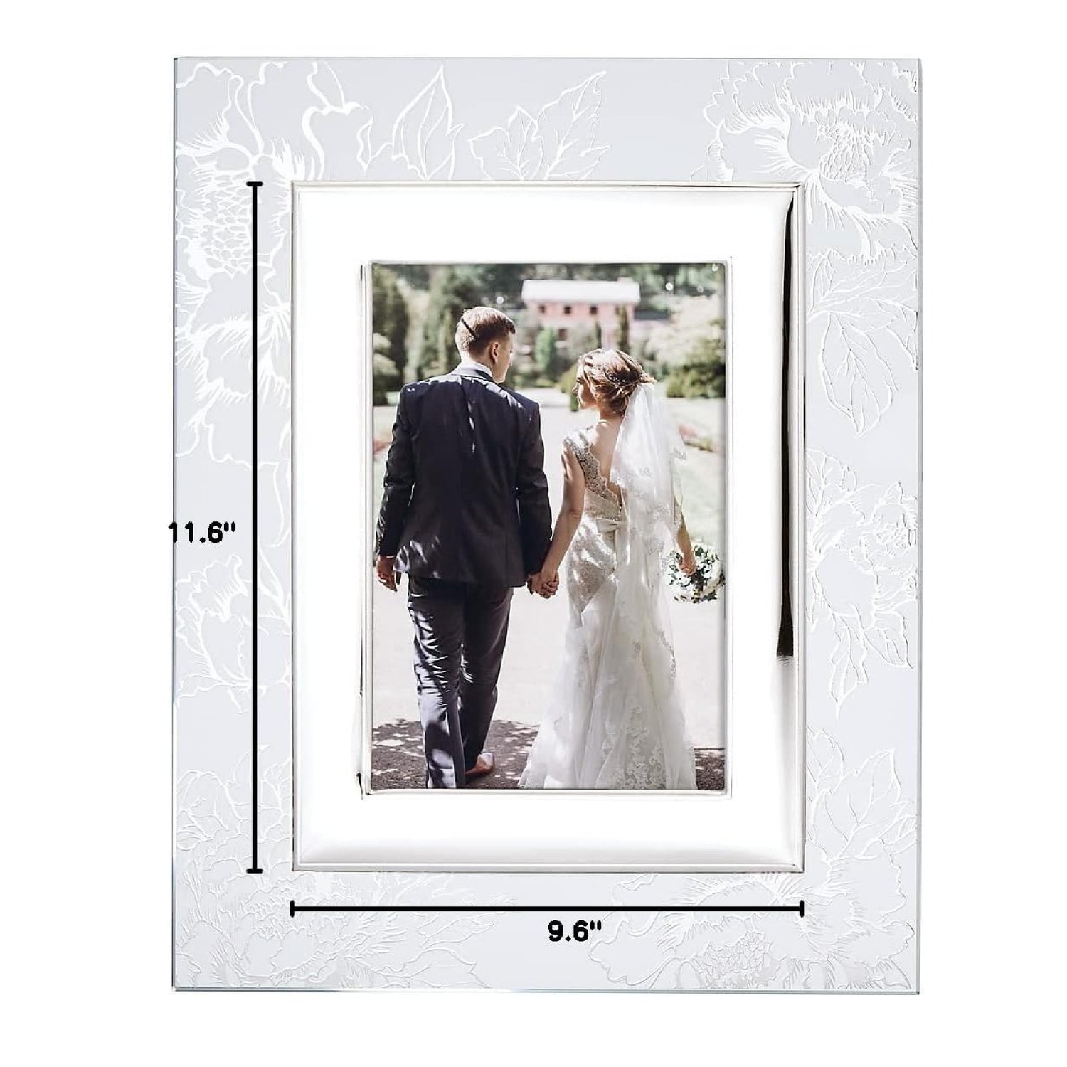Lenox Silver Peony Picture Frame 5"x7"