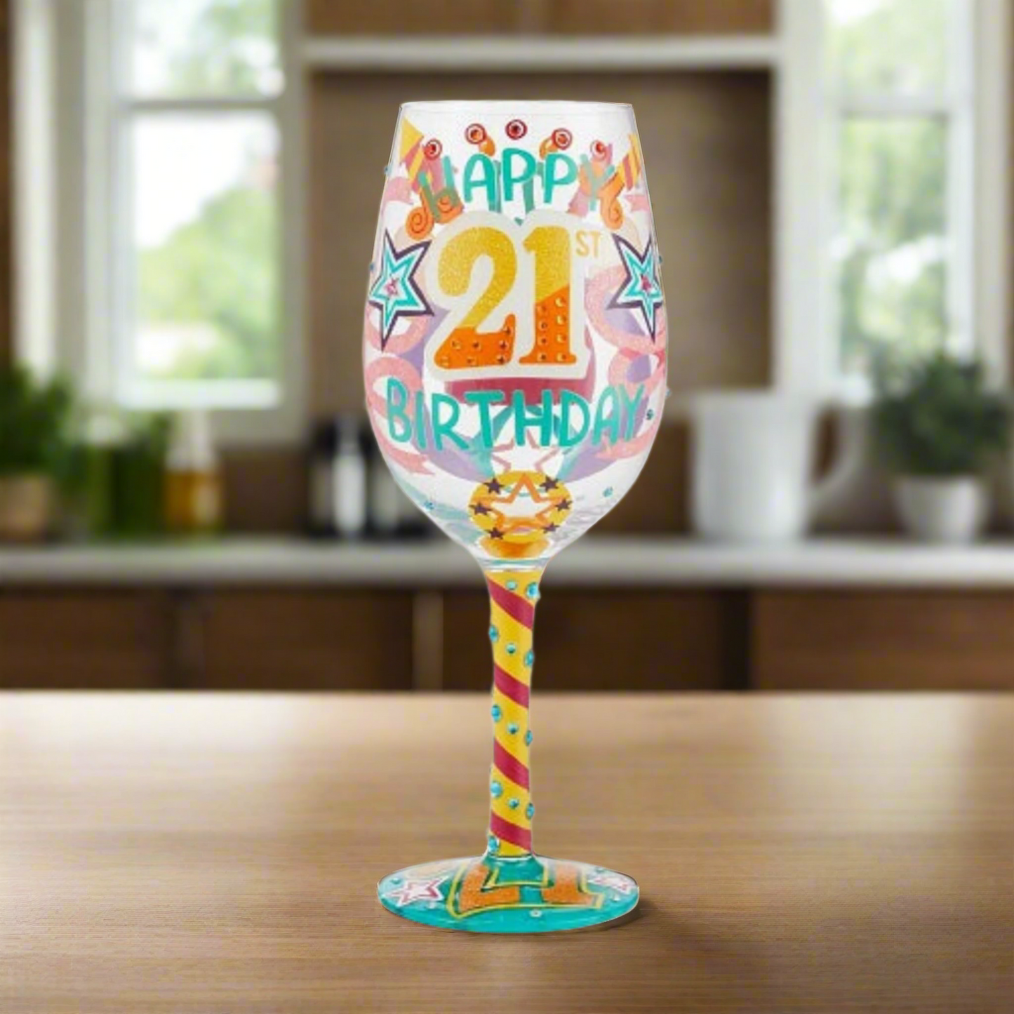 Lolita "Happy 21st Birthday" Wine Glass