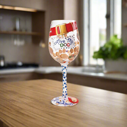 Lolita Wine Glass Love My Dog