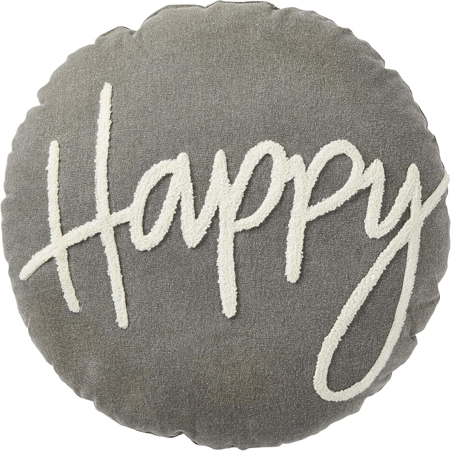 Mud Pie Happy Round Pillow