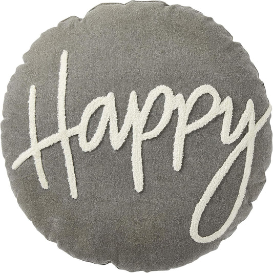 Mud Pie Happy Round Pillow