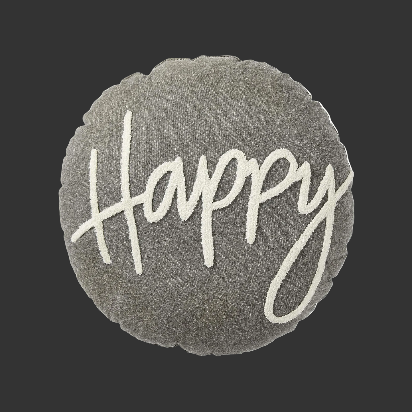 Mud Pie Happy Round Pillow