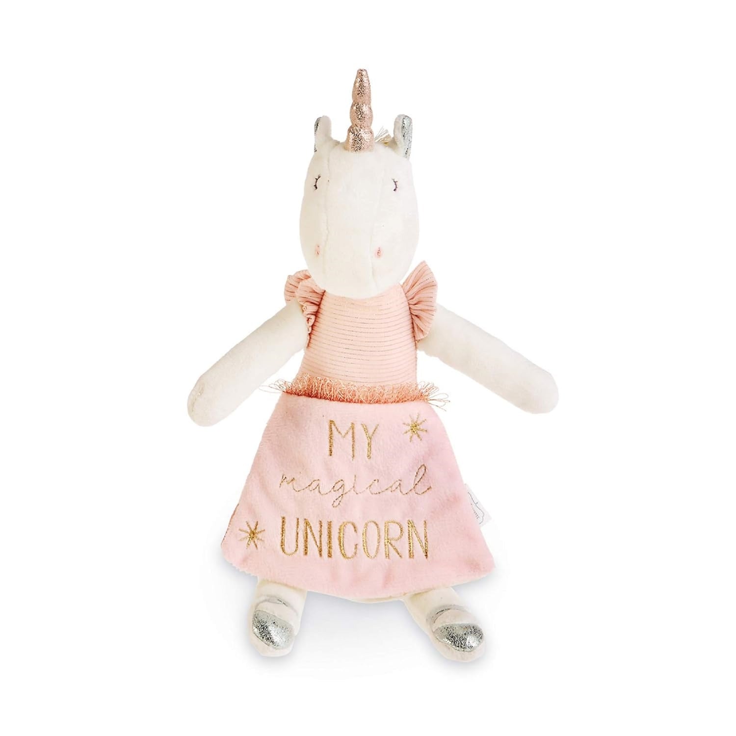 Mud Pie Ivory Unicorn Doll Book, 13 1/2 Inch x 5 Inch