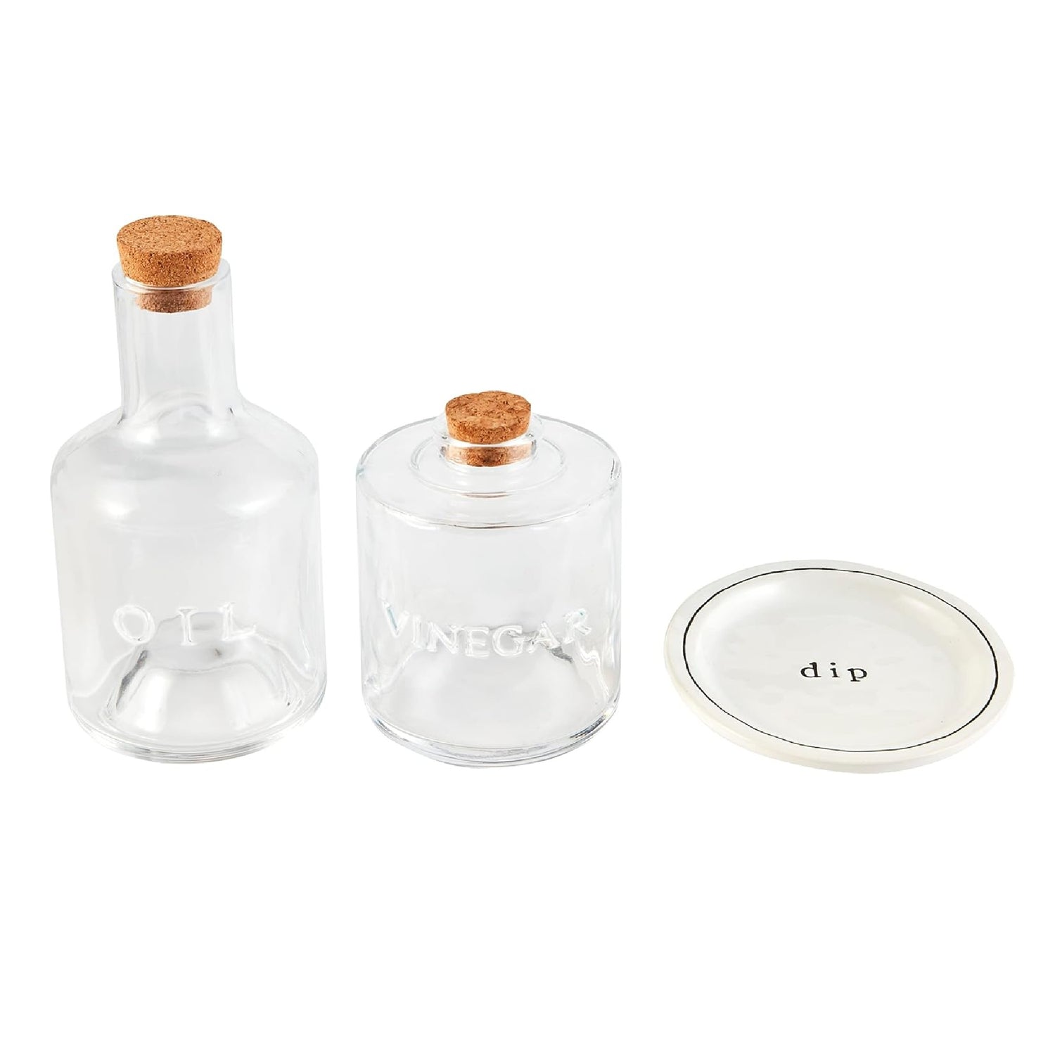 Mud Pie Stacked Oil and Vinegar Set, Glass, 9 1/2" x 4 1/4" dia
