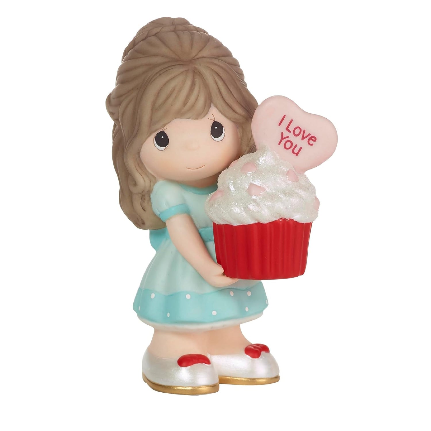 Precious Moment 222001E You Bake Me Happy Brunette Girl Porcelain Figurine