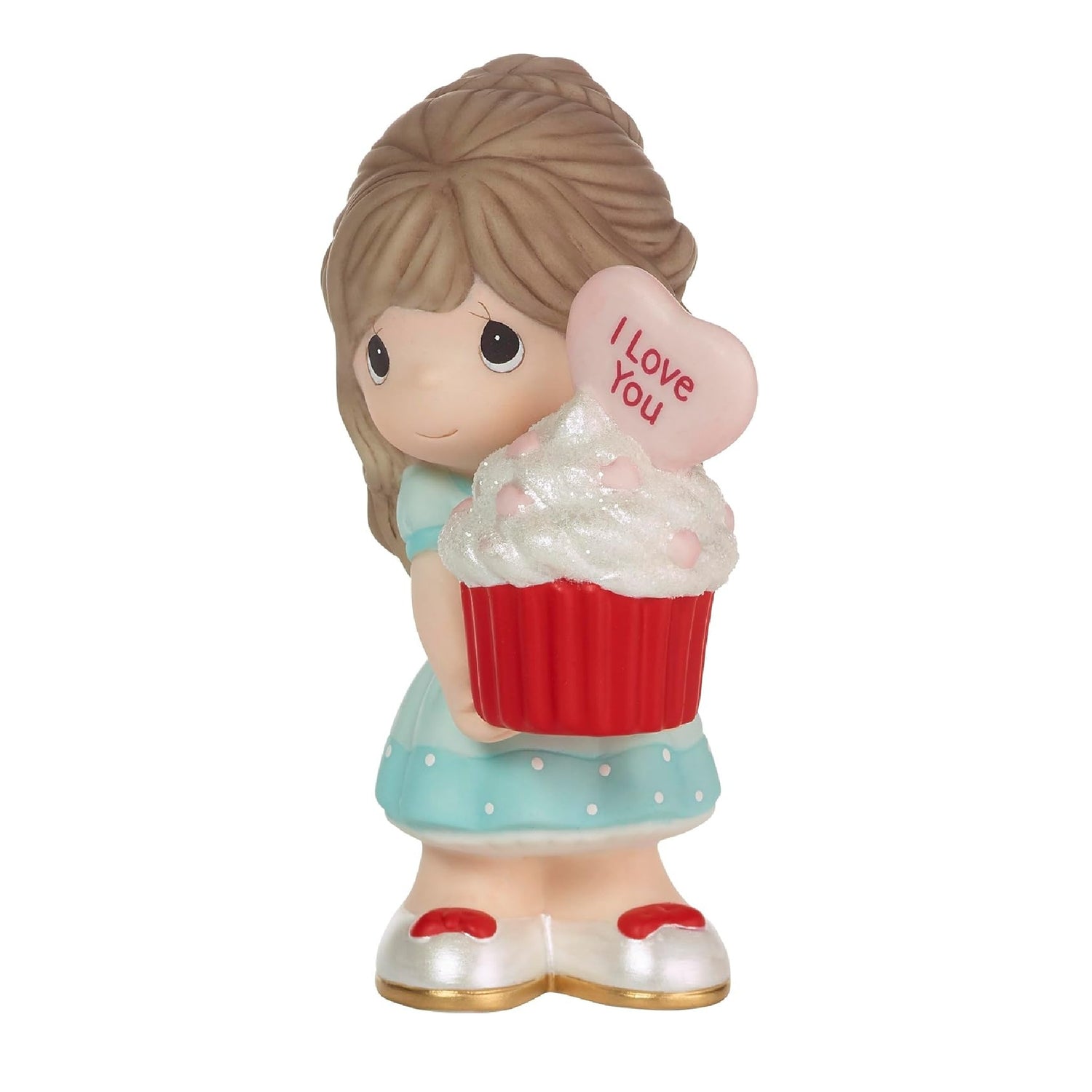 Precious Moment 222001E You Bake Me Happy Brunette Girl Porcelain Figurine